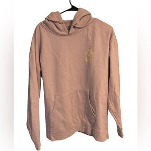 Men's Pink Hoodie with Yellow Graphic